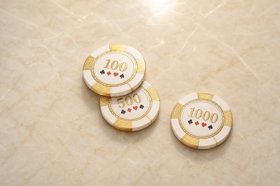 面额 100、500、1000 的筹码，对应买入与奖金圈的计算单位